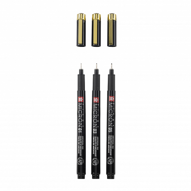 Набор линеров Sakura "Pigma Micron Gold Limited Edition" 3 шт (01-03-05) черный 