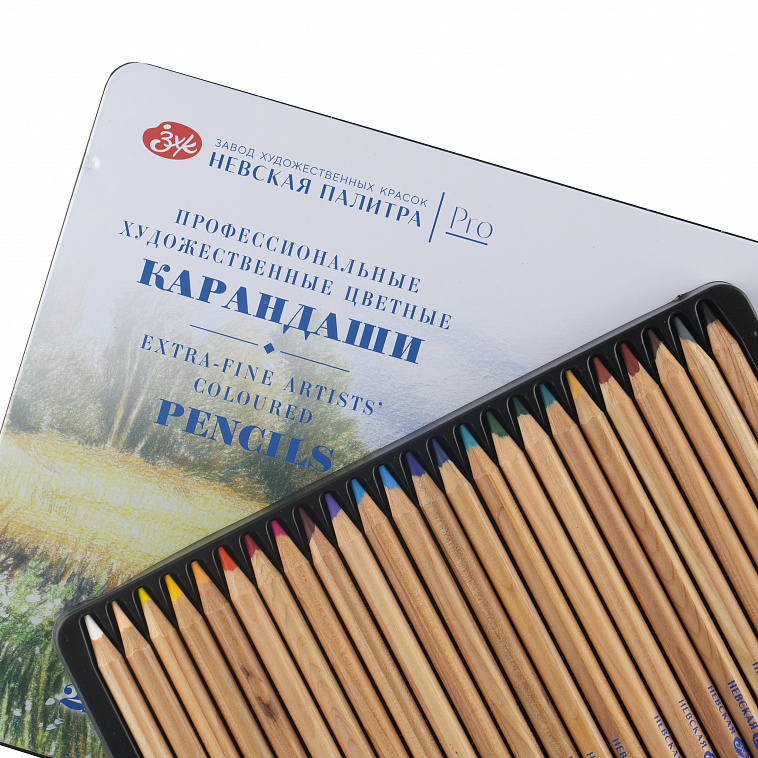 Набор карандашей цветные "Мастер-Класс", 24 цвета, в жестяном пенале 606x758