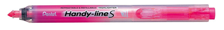 Маркер-выделитель текста автоматический Pentel "Handy-Lines" 1-4,5 мм, пулевидный, розовый 606x758