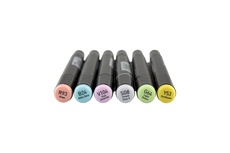 Набор маркеров Sketchmarker "Brush Pro Pastel Set" 6 цветов в картонной упаковке 606x758