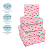 Набор квадратных коробок 3в1, MESHU "Stylish pink", (19,5*19,5*11-15,5*15,5*9см) 2