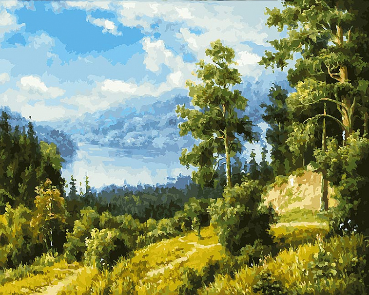 Набор для живописи по номерам 40х50 см "Лесной пейзаж"