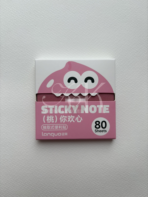 Блок самоклеящийся Languo, Z-сложение, 76х76 мм, 80 л, квадратный, розовый 606x758