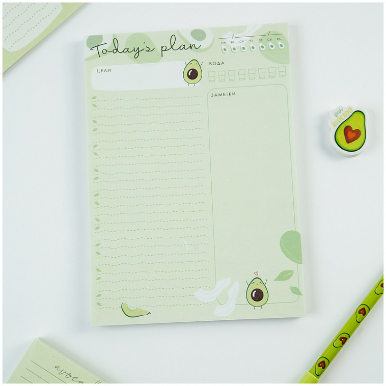Блок для записей, склейка (To Do list) MESHU "Avocado" 14,8*21,0 см (А5), 50 л