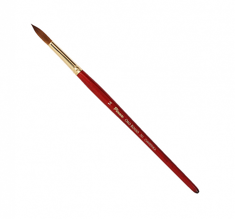Кисть синтетика №14 круглая Pinax "Oro Rosso 751" короткая ручка 606x758
