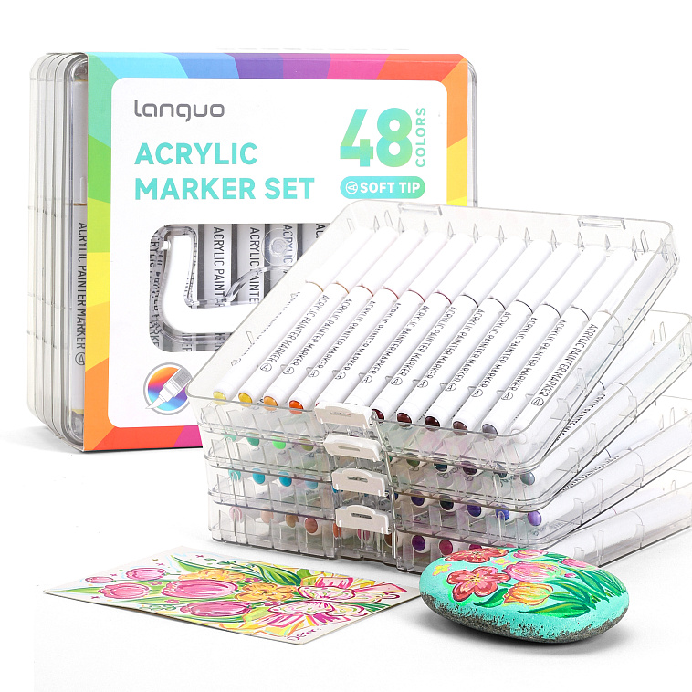 Набор маркеров акриловые Languo, 48 цветов 606x758