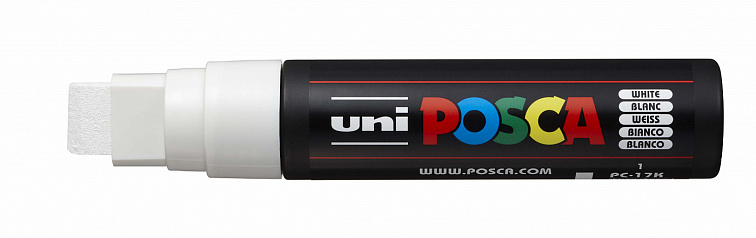 Маркер UNI "POSCA" PC-17K, 15,0 мм, наконечник скошенный, цвет белый 606x758