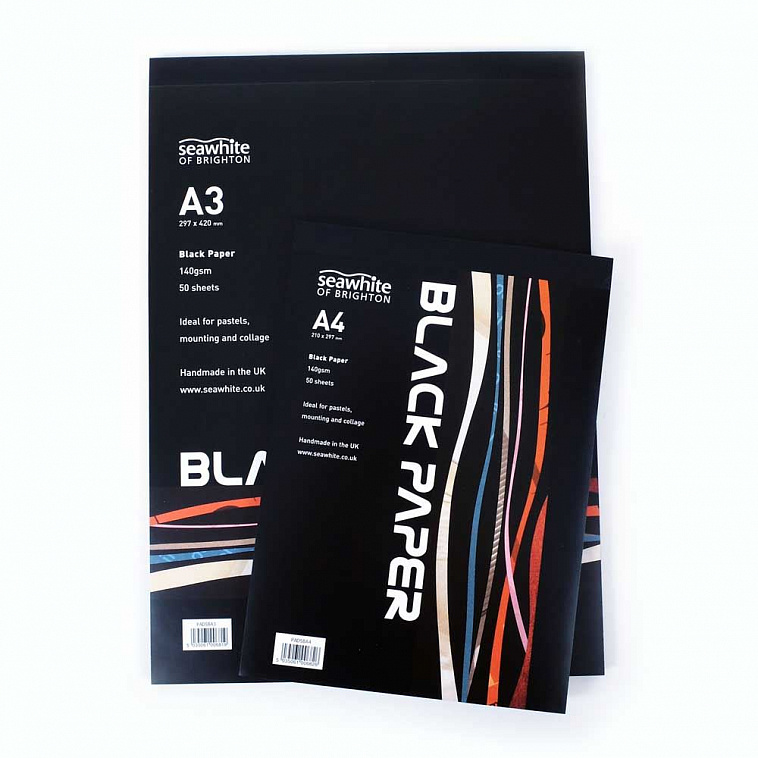 Альбом-склейка для пастели Seawhite Black paper pad А4 50 л 140 г, черная бумага