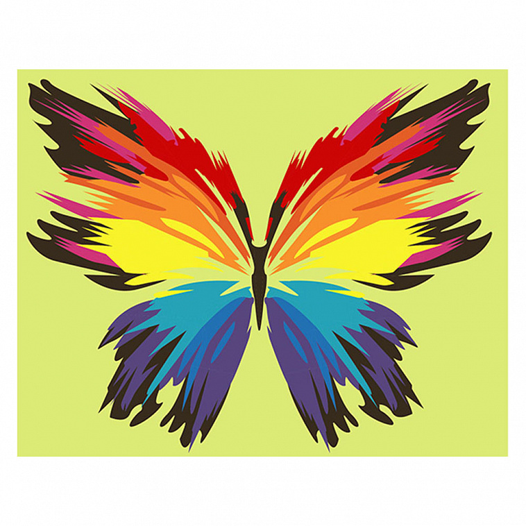 Набор для живописи по номерам Артвентура "Бабочка-многоцветница" холст на картоне 16,5х13 см 