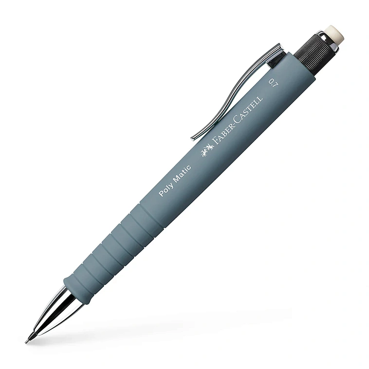 Карандаш механический Faber-Castell "Poly Matic" 0,7 мм, с ластиком, серый корпус 606x758