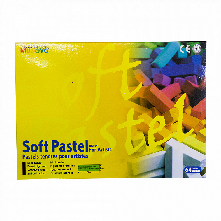 Набор сухой пастели Mungyo "Soft pastel" 64 цв, мягкая, квадратная, 1/2 длины, в картонной коробке