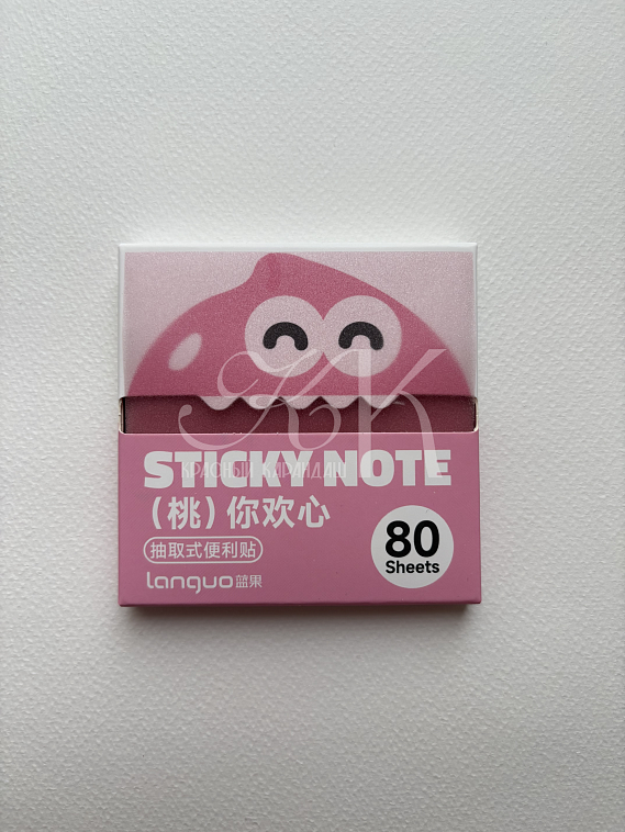 Блок самоклеящийся Languo, Z-сложение, 76х76 мм, 80 л, квадратный, розовый 606x758