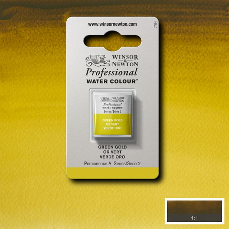Акварель Winsor&Newton "Professional" в кювете Зеленое золото   606x758