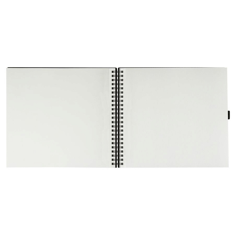 Скетчбук на спирали Гамма "Студия" 30х30 см 100 л 110 г, черный, твердая обложка, на резинке, слон 606x758