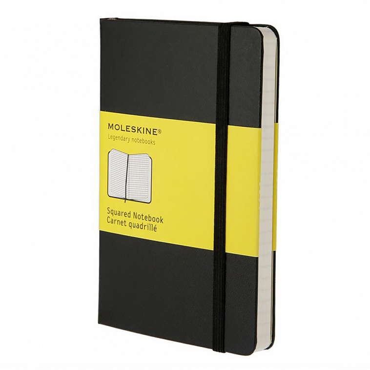 Записная книжка в клетку Moleskine "Classic" Pocket, обложка черная