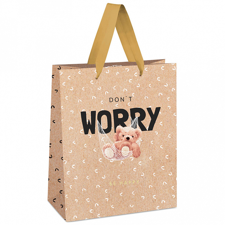 Пакет подарочный  MESHU "Don't worry" 18*23*10 см