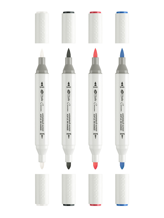 Набор акрил маркеры двусторонних Сонет Популяр цвета 4цв 606x758