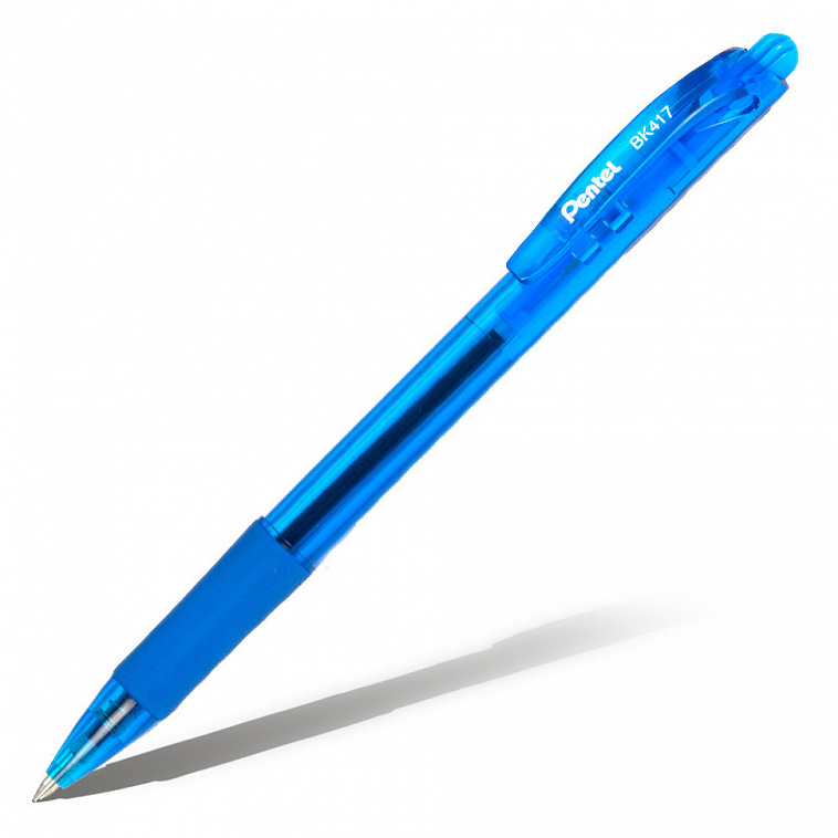 Ручка шариковая автоматическая Pentel матовый корпус, голубой, 0,7 мм 606x758