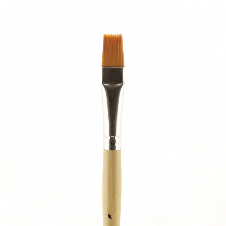 Кисть синтетика №14 плоская Альбатрос "Хобби" упругая, длинная ручка 606x758