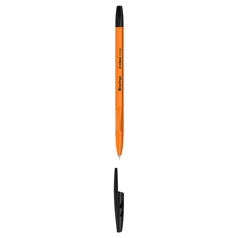 Ручка шариковая Berlingo "Tribase Orange" 0,7 мм, черная 606x758