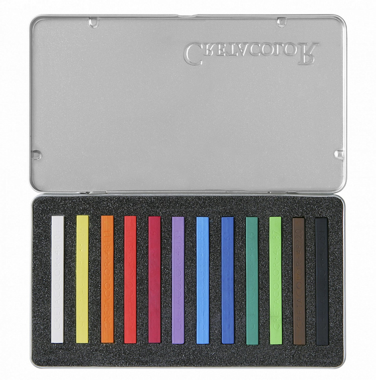 Набор пастели сухой Cretacolor "PASTEL CARRE", 12 цветов в металлической коробке 606x758