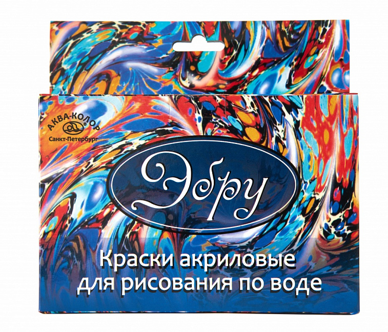 Набор красок для рисования на воде АКВА-КОЛОР "Эбру" 5 цв + загуститель