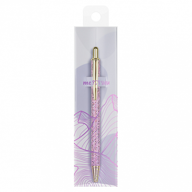 Ручка шариковая автоматическая MESHU "Pink shimmer" 1,0 мм, синяя