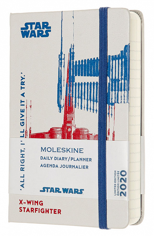 Ежедневник Moleskine "Star Wars" LE 9х14 см 400 стр., фиксирующая резинка, цвет белый Xwing