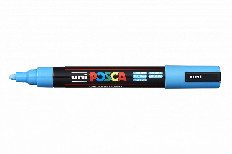 Маркер UNI "POSCA" PC-5M, 1,8-2,5 мм, наконечник пулевидный, цвет голубой 606x758