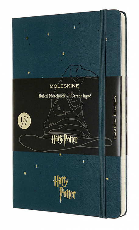 Блокнот в линейку Moleskine "Le Harry Potter" Large 13x21 см 192 стр., обложка твердая темно-зеленая