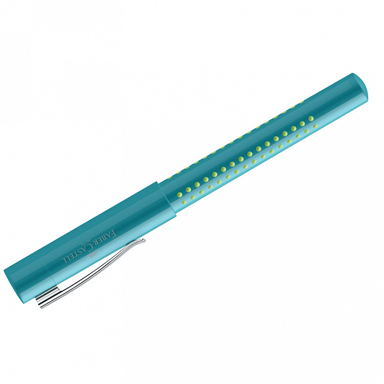 Ручка капиллярная Faber-Castell "Grip 2010", синяя, бирюзово-зеленый корп.