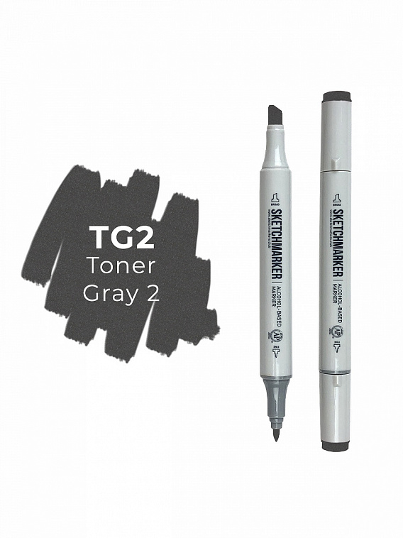 Маркер двухсторонний на спиртовой основе Sketchmarker Цвет Тонированный серый 2 606x758