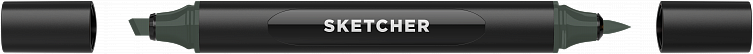 Маркер для скетчинга Molotow "Sketcher" GG505 c кистью и скошенным пером green grey 5 606x758