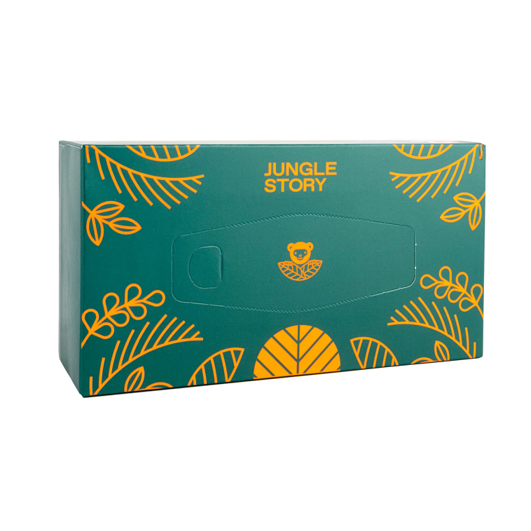 Небеленные салфетки/ платочки "Jungle Story" (1 уп, 200шт) 606x758