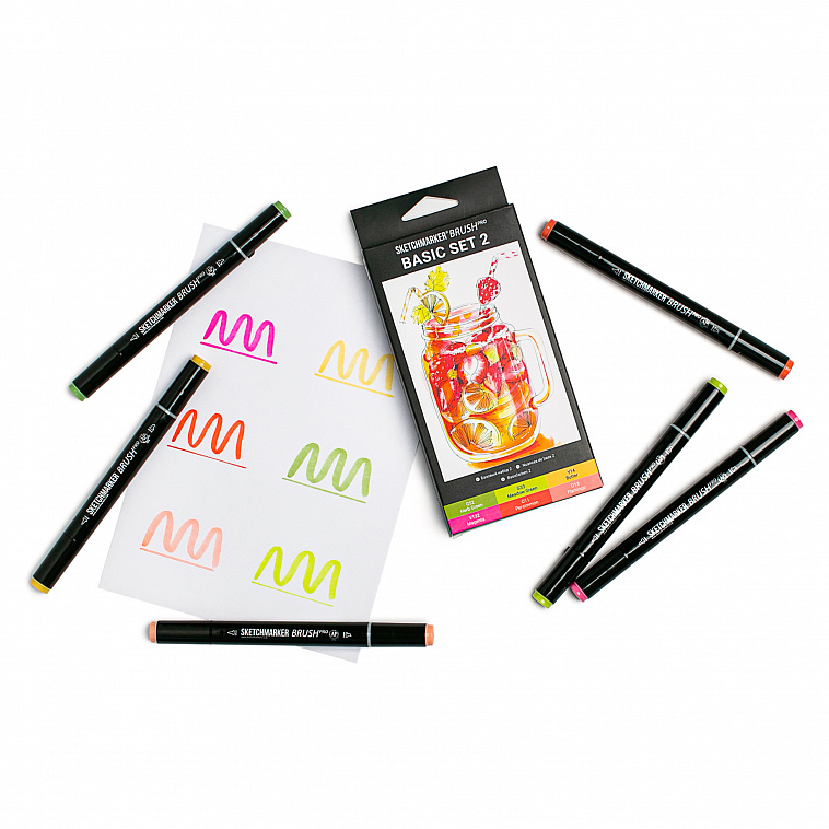 Набор маркеров SKETCHMARKER Brush Basic 2 6 шт 606x758