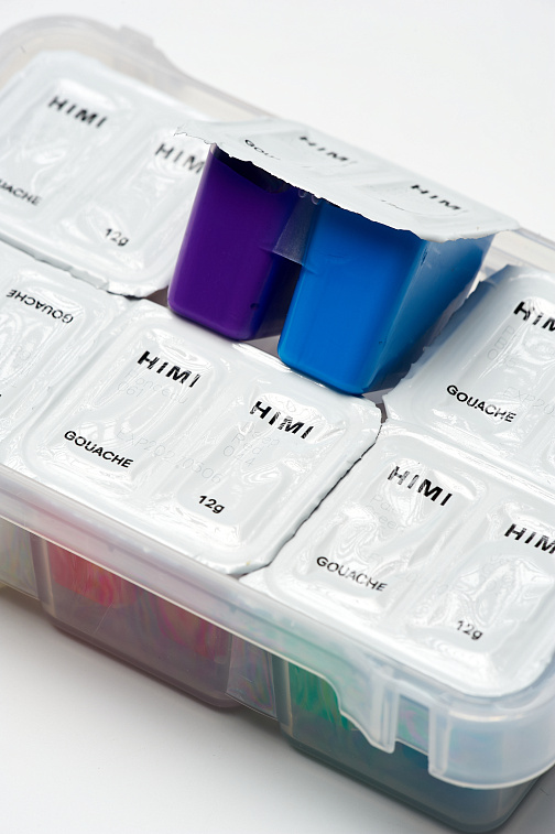 Набор гуаши мини HIMI 12 цветов по 12 мл 606x758