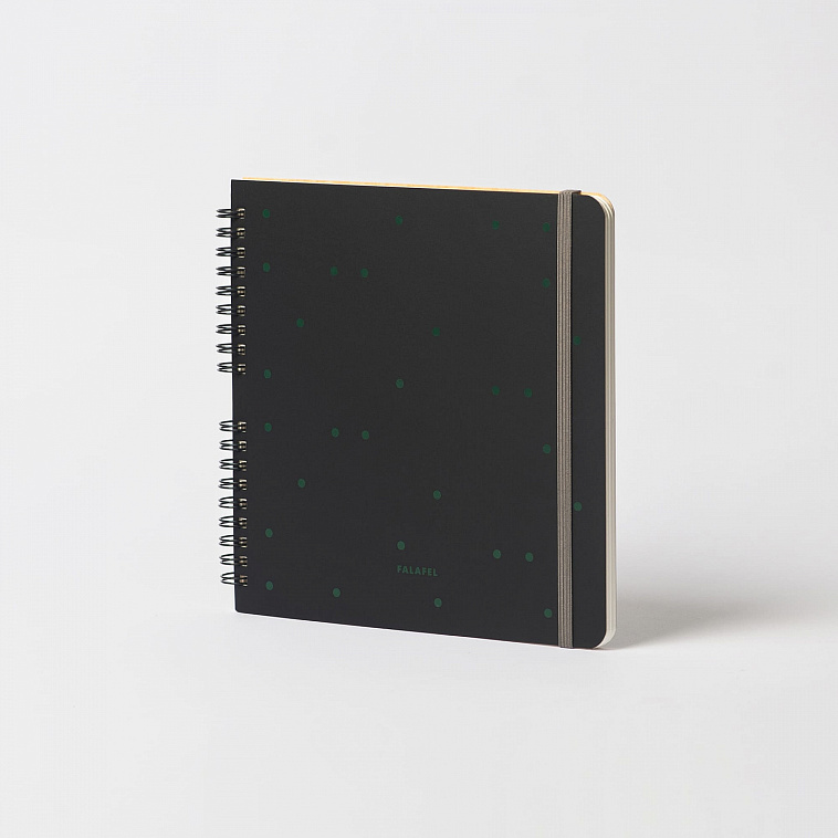 Скетчбук для смешанных техник на пружине Falafel books 19х19 см Black 606x758