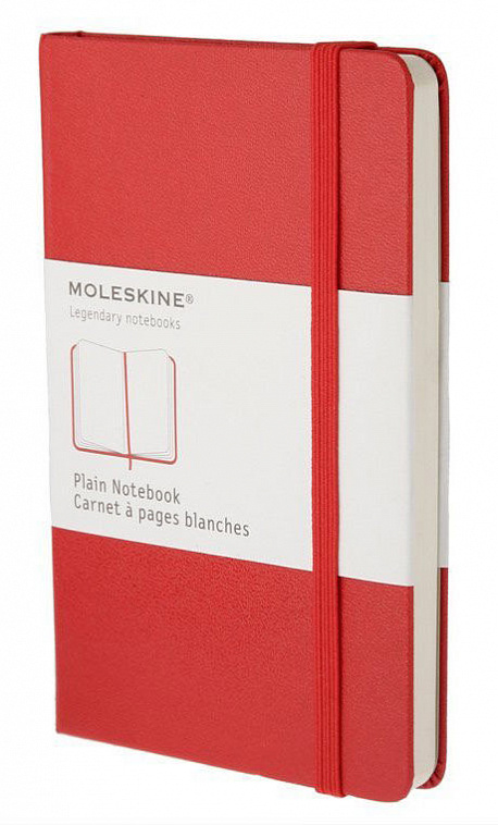 Записная книжка нелинованная Moleskine "Classic" Pocket 90x140 мм 192 стр, обложка твердая красная