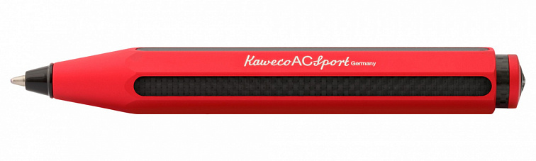 Ручка шариковая Kaweco AC Sport 1,0 мм, корпус красный с черными вставками 606x758