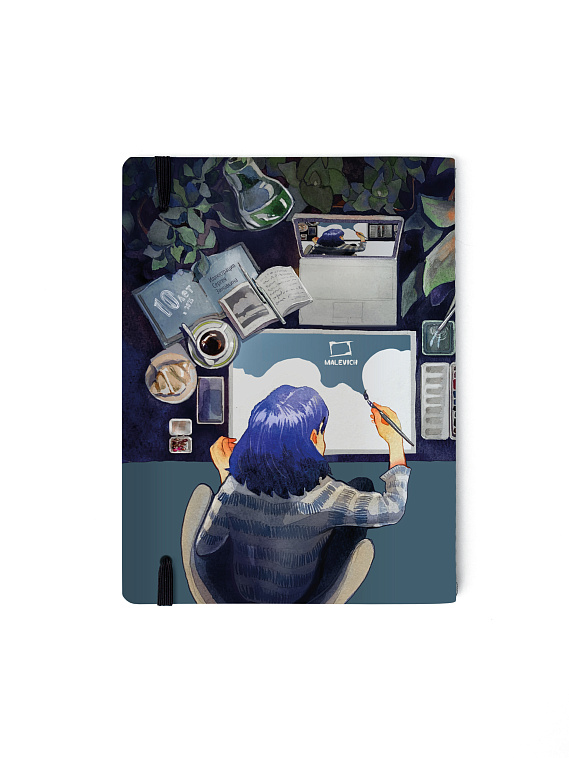 Скетчбук для акварели Малевичъ "Monet" Юбилейный 12 л 300 г, 100% хлопок, на сшивке 606x758