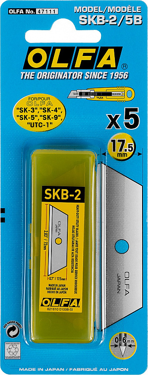 Лезвия OLFA трапециевидные для SK-4, 5 шт 17,5х72х0,6 мм 