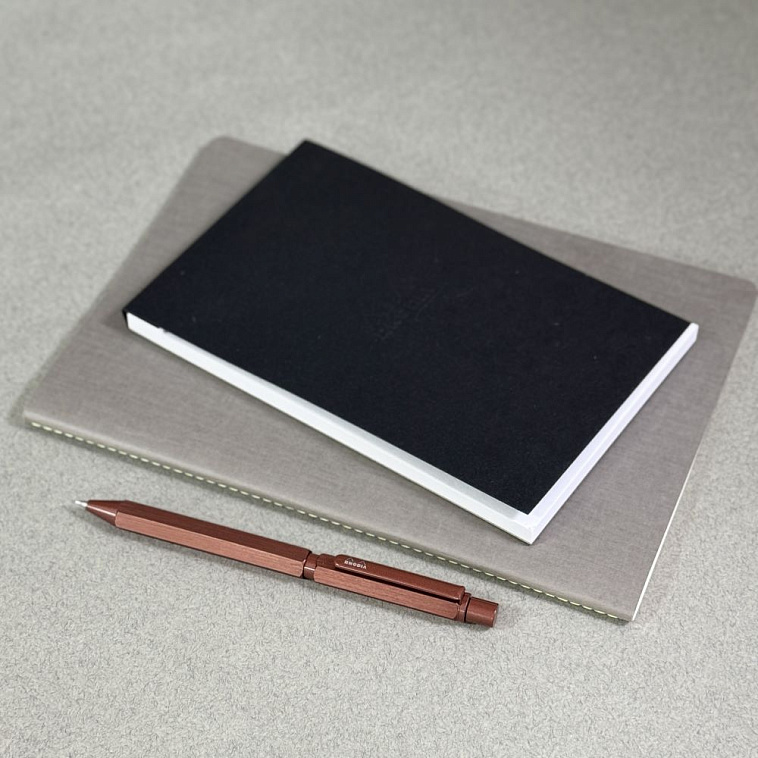 Ручка мультисистемная Rhodia, 3в1 (черный+красный+кар 0,5), корпус Коричневый 606x758