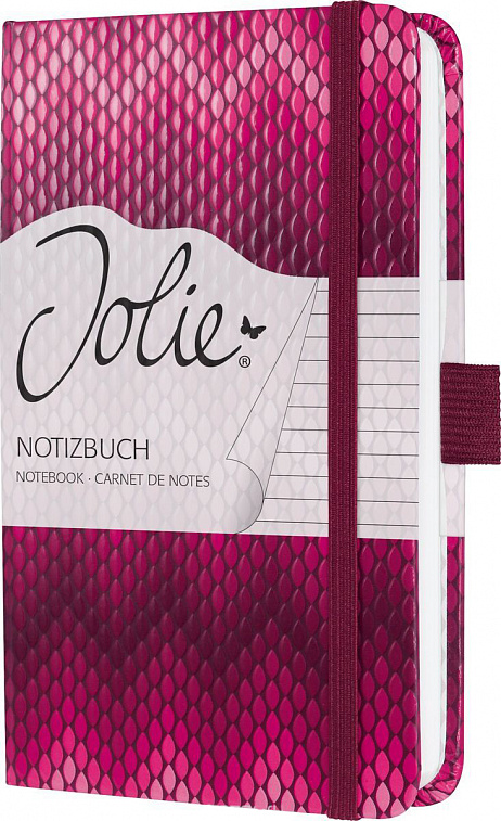 Блокнот в линейку Sigel "Jolie" Beauty А6 174 стр., твердая обложка, иск. кожа, мотив розовая страст