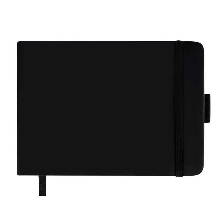 Скетчбук Гамма "Студия" 14,8х10,5 см 100 л 110 г, черный, твердая обложка, на резинке, слоновая кость 606x758