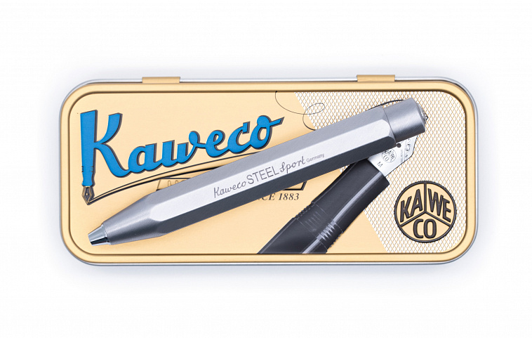 Ручка шариковая Kaweco STEEL Sport 1,0 мм, корпус серебристый