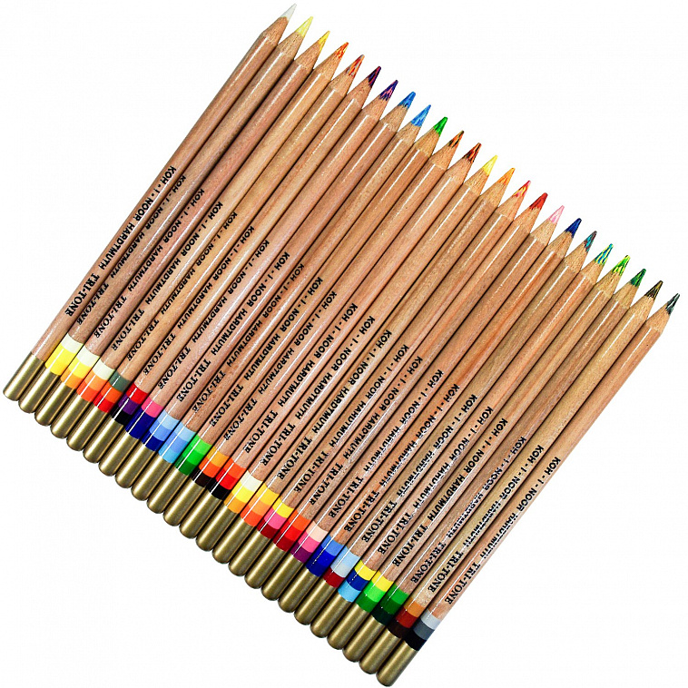 Набор карандашей многоцветных Koh-I-Noor "TRI-TONE 3444" 24 шт, металл.коробка