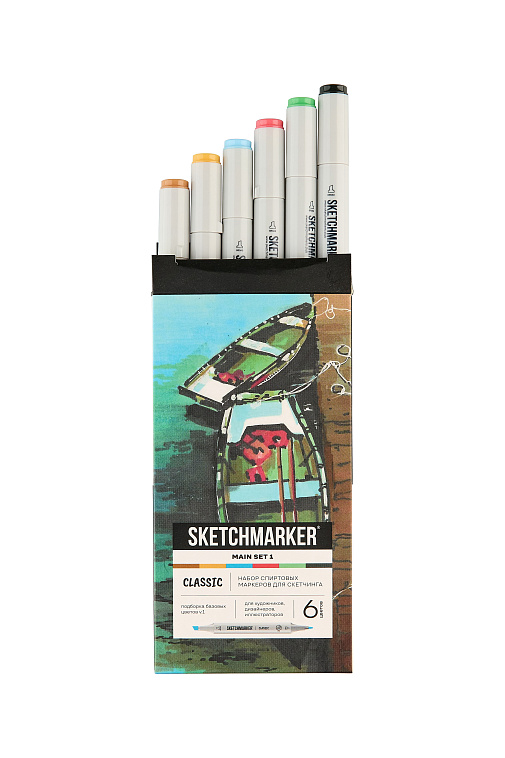 Набор маркеров Sketchmarker "Classic Main Set v.1" 6 цветов в картонной упаковке 606x758