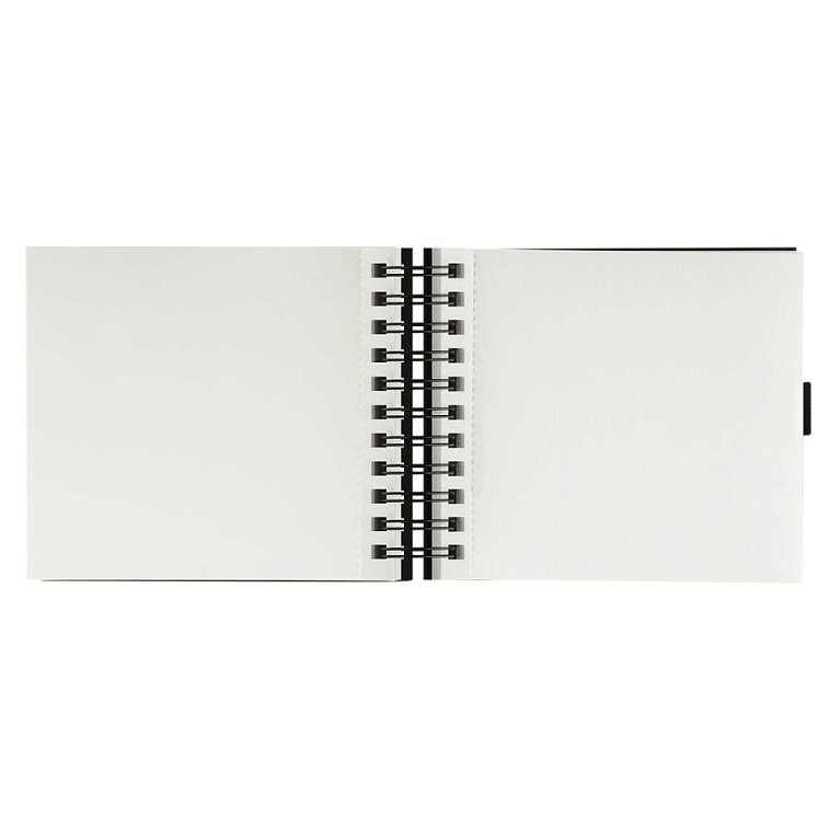 Скетчбук на спирали Гамма "Студия" 15х15 см 100 л 110 г, черный, твердая обложка, на резинке, слон 606x758