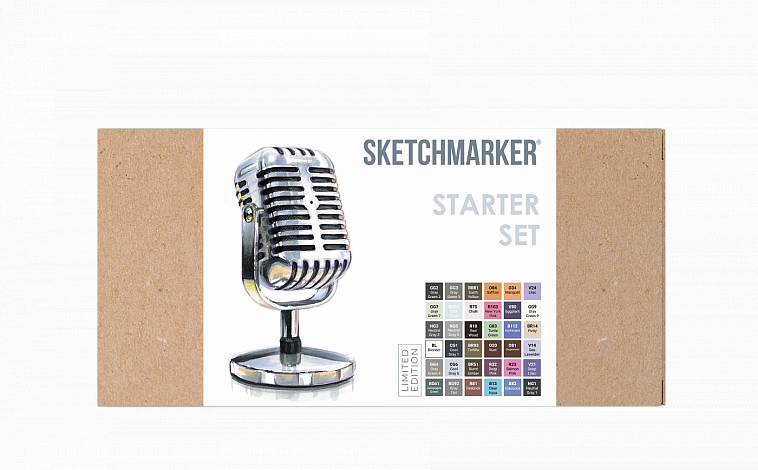 Набор маркеров Sketchmarker Starter set 36 шт + набор линеров и альбом