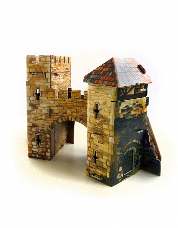 Игровой набор из картона Средневековый город "Старые ворота"